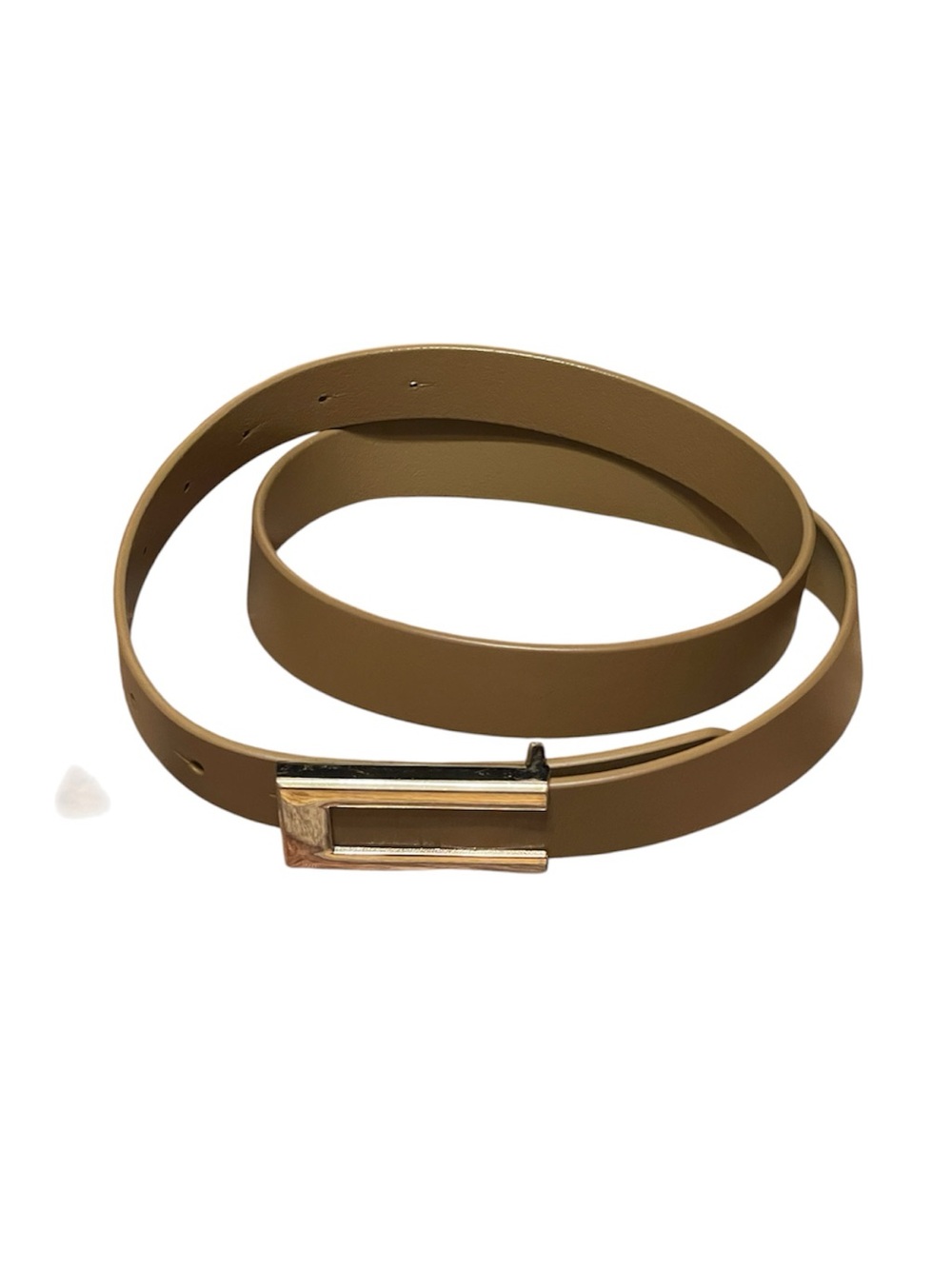 Leather Womens Fashion Belt Tan Rose Gold Tone Rectangle Buckle 32 Festival Boho